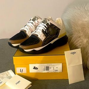 Hey there selling used 100% authentic Fendi chunky runners size 10.5 😎
